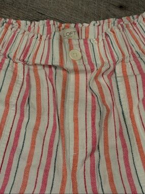 LOFT Striped Elastic-Waist Shorts in Pink, Orange & Green~ ADORABLE